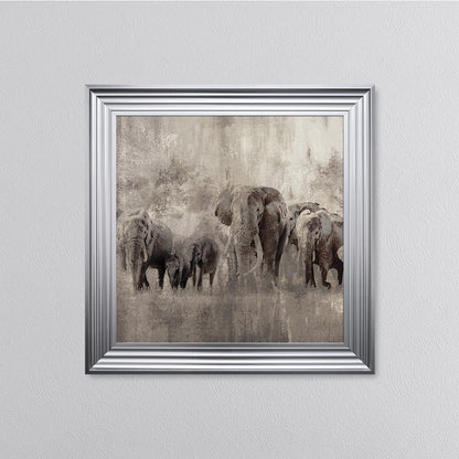 Elephants On The Move Framed Wall Art