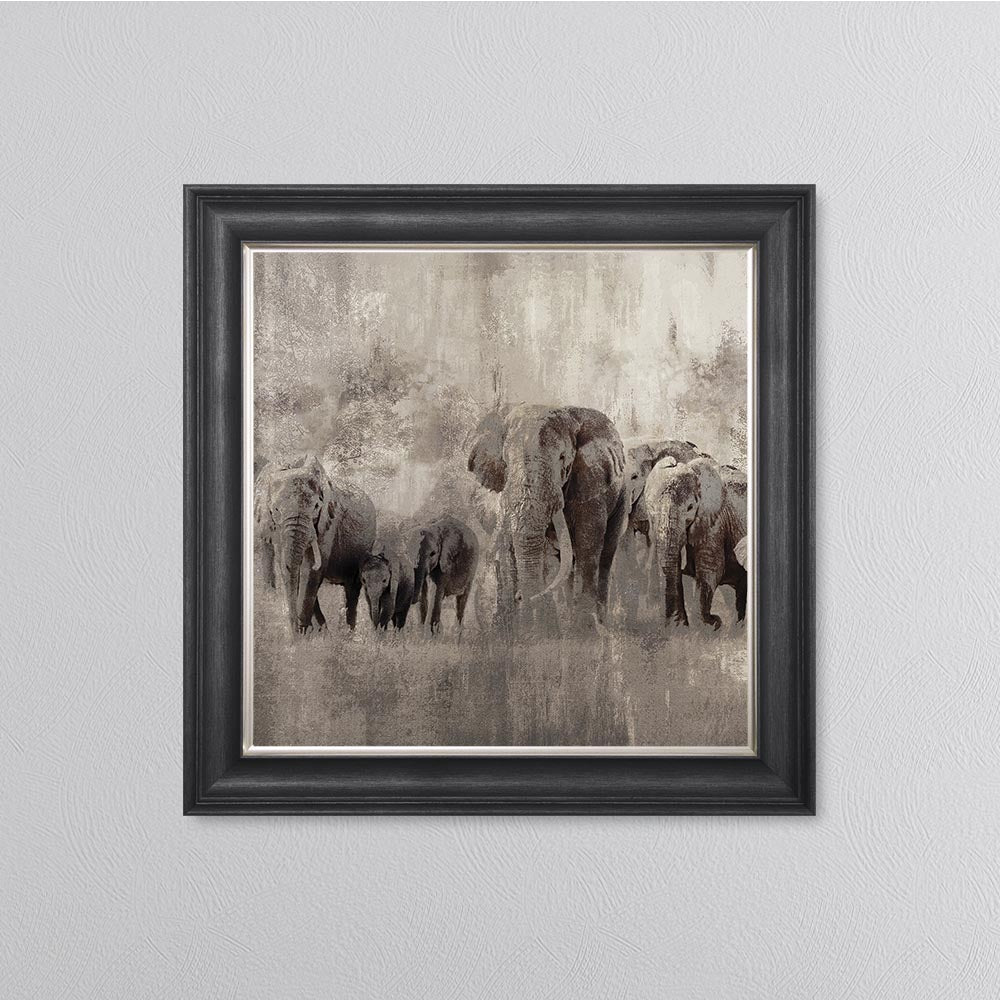 Elephants On The Move Framed Wall Art