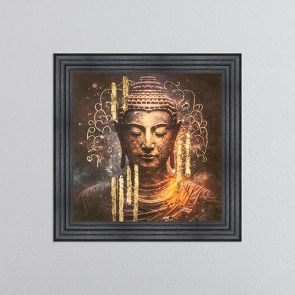 Buddha 5 with Gold Foil Embellishment - Framed Wall Art