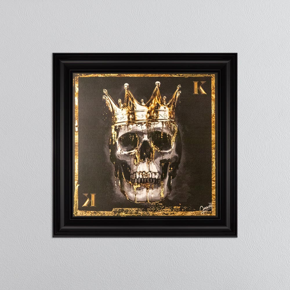 Skull King with Gold Foil Embellishment - Framed Wall Art