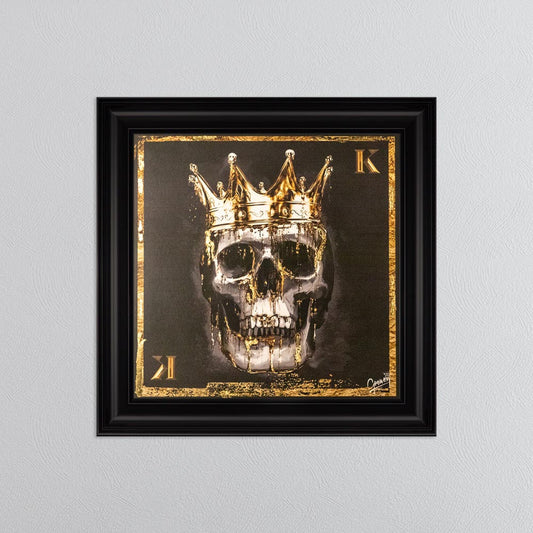Skull King with Gold Foil Embellishment - Framed Wall Art