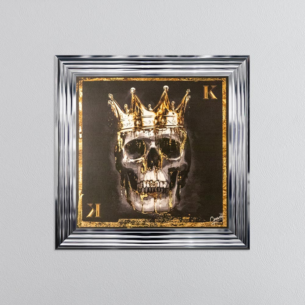 Skull King with Gold Foil Embellishment - Framed Wall Art