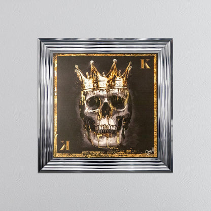 Skull King with Gold Foil Embellishment - Framed Wall Art