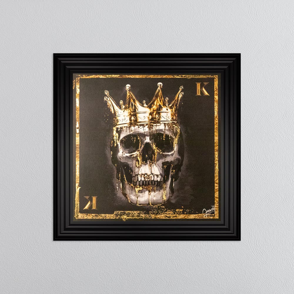 Skull King with Gold Foil Embellishment - Framed Wall Art