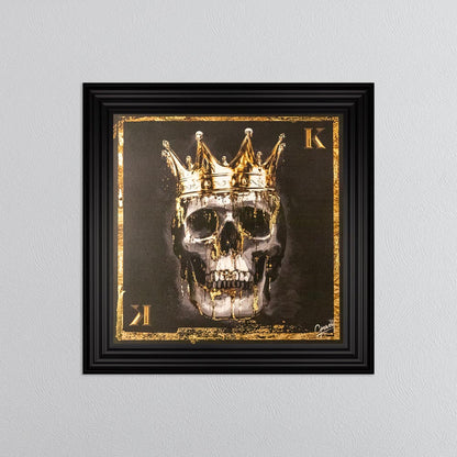 Skull King with Gold Foil Embellishment - Framed Wall Art