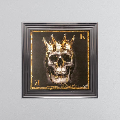 Skull King with Gold Foil Embellishment - Framed Wall Art