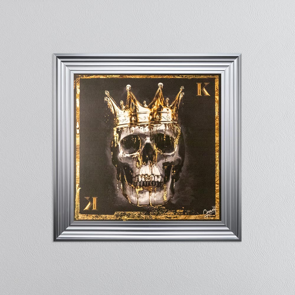 Skull King with Gold Foil Embellishment - Framed Wall Art