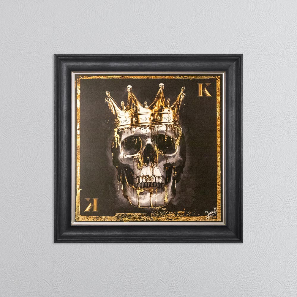 Skull King with Gold Foil Embellishment - Framed Wall Art