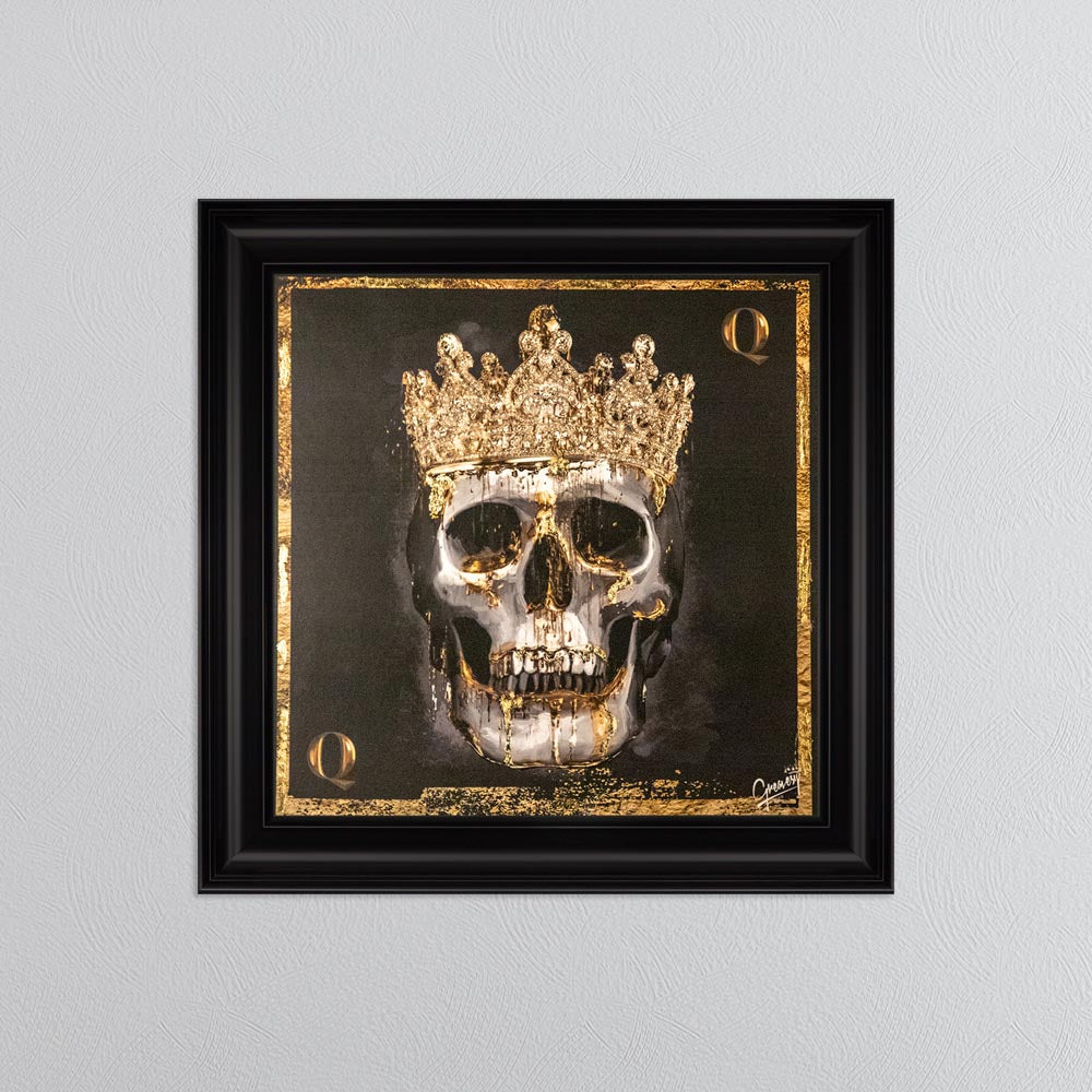 Skull Queen with Gold Foil Embellishment - Framed Wall Art