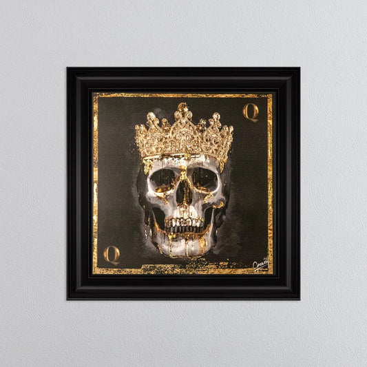 Skull Queen with Gold Foil Embellishment - Framed Wall Art