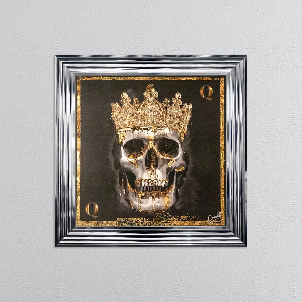 Skull Queen with Gold Foil Embellishment - Framed Wall Art