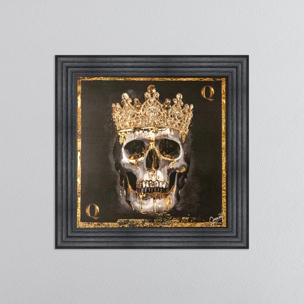 Skull Queen with Gold Foil Embellishment - Framed Wall Art