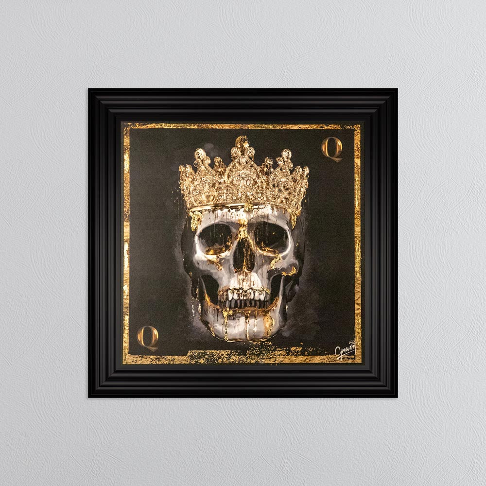 Skull Queen with Gold Foil Embellishment - Framed Wall Art
