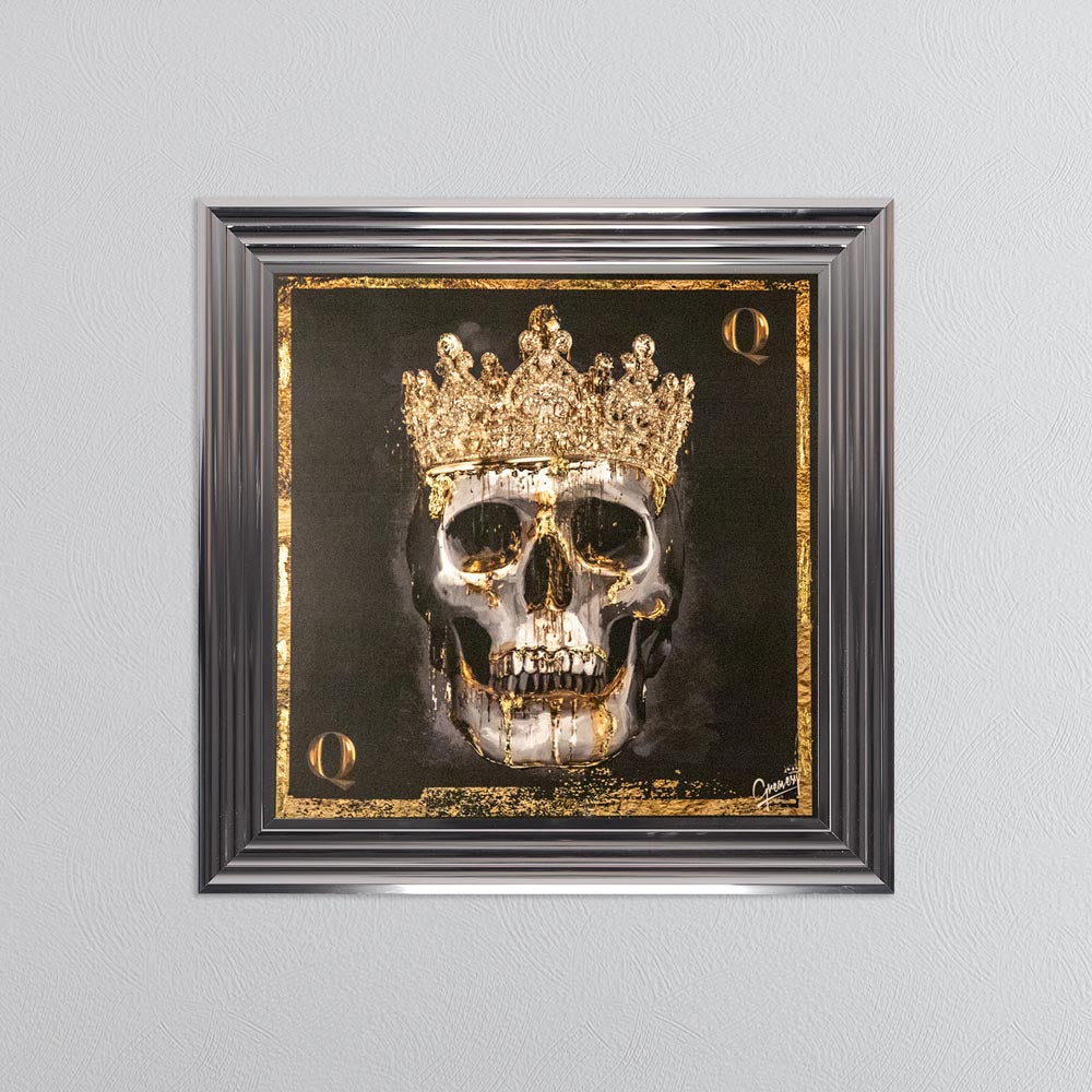 Skull Queen with Gold Foil Embellishment - Framed Wall Art