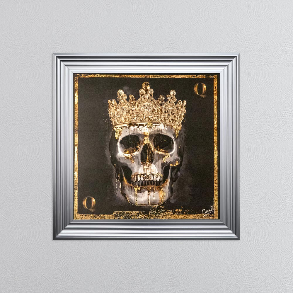 Skull Queen with Gold Foil Embellishment - Framed Wall Art