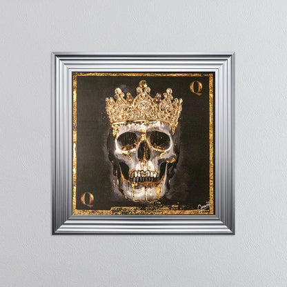 Skull Queen with Gold Foil Embellishment - Framed Wall Art