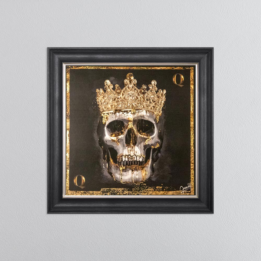 Skull Queen with Gold Foil Embellishment - Framed Wall Art
