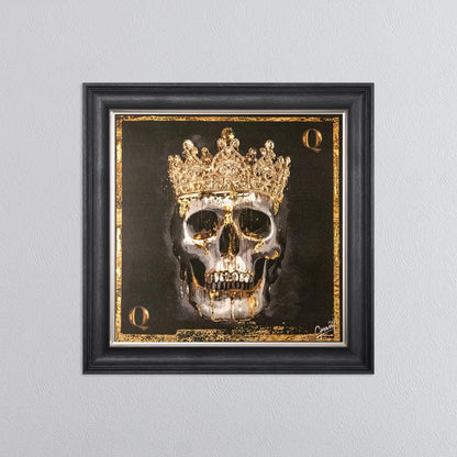 Skull Queen with Gold Foil Embellishment - Framed Wall Art