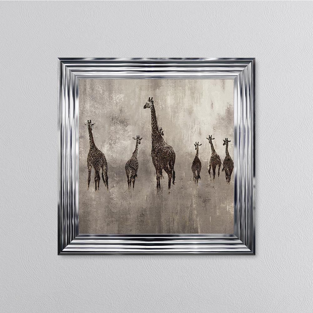 Giraffes On The Move Framed Wall Art