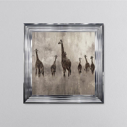 Giraffes On The Move Framed Wall Art