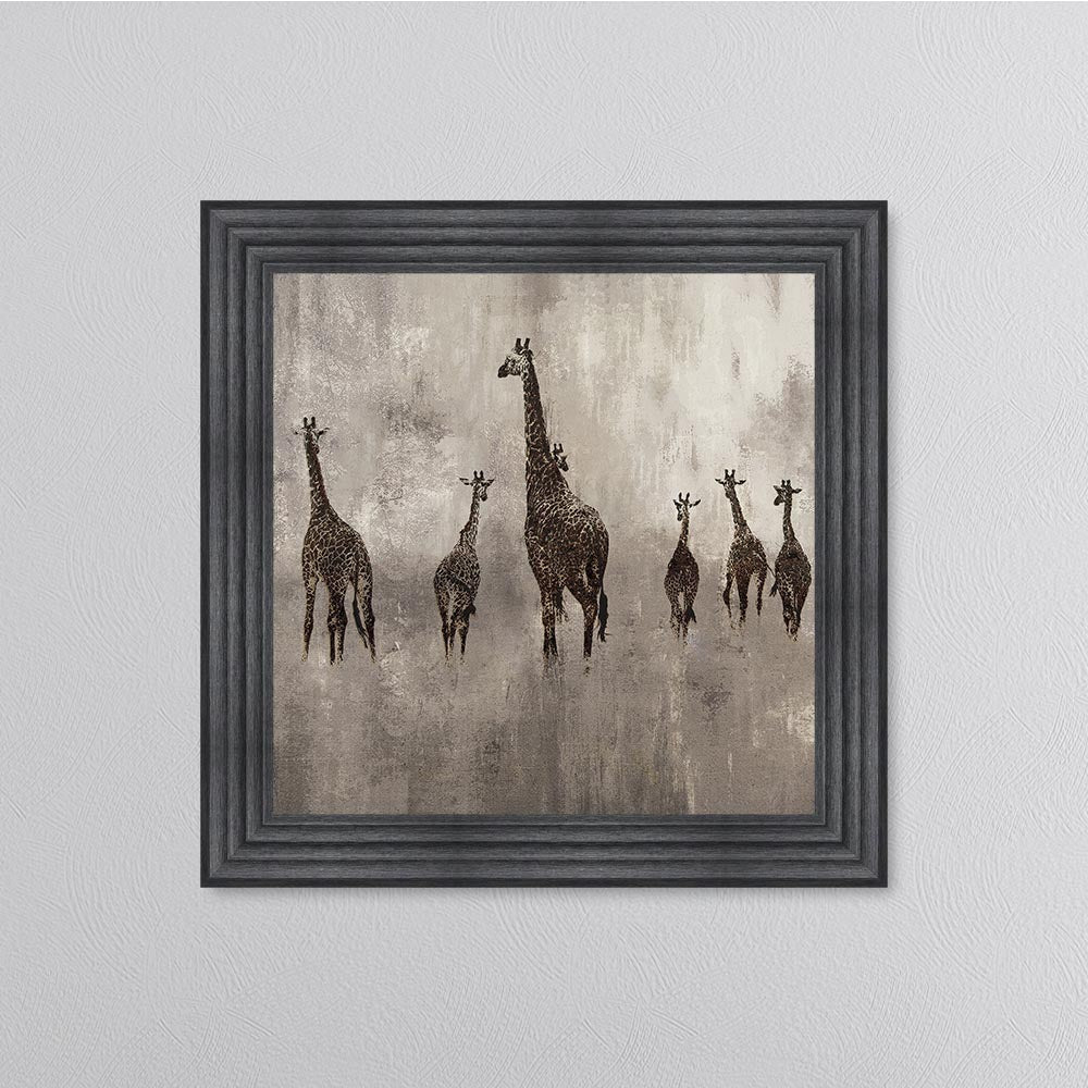 Giraffes On The Move Framed Wall Art