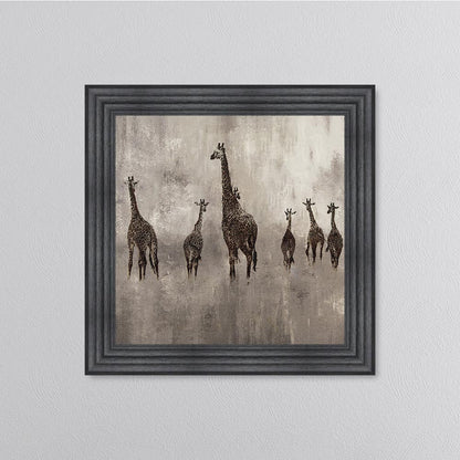 Giraffes On The Move Framed Wall Art