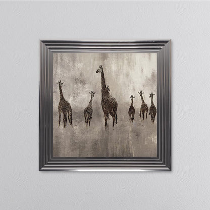 Giraffes On The Move Framed Wall Art