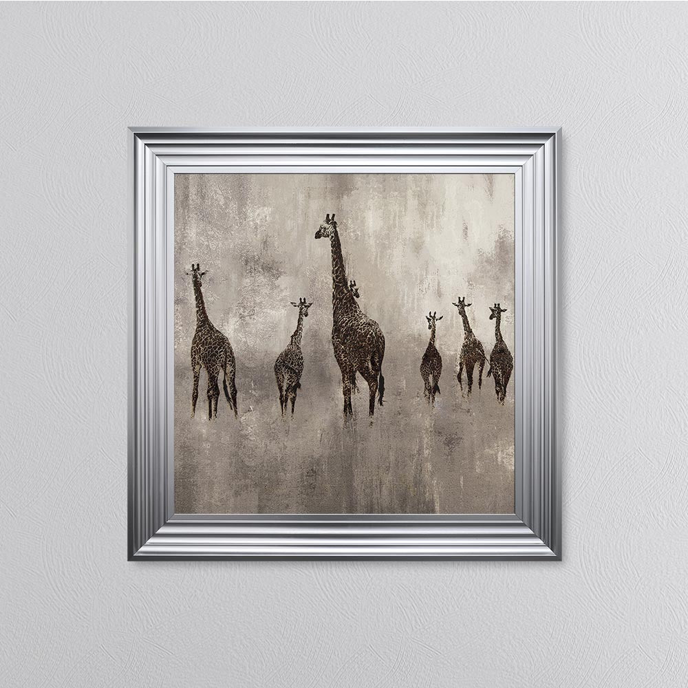 Giraffes On The Move Framed Wall Art