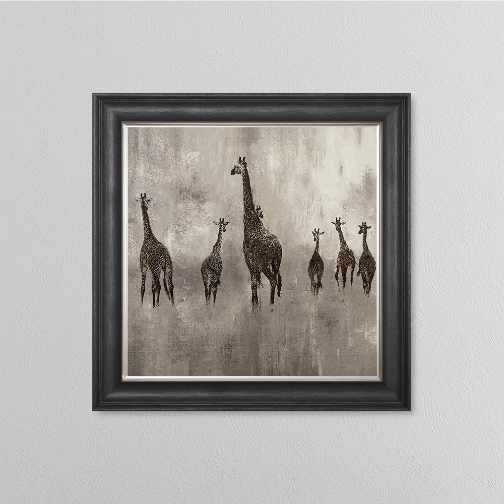 Giraffes On The Move Framed Wall Art