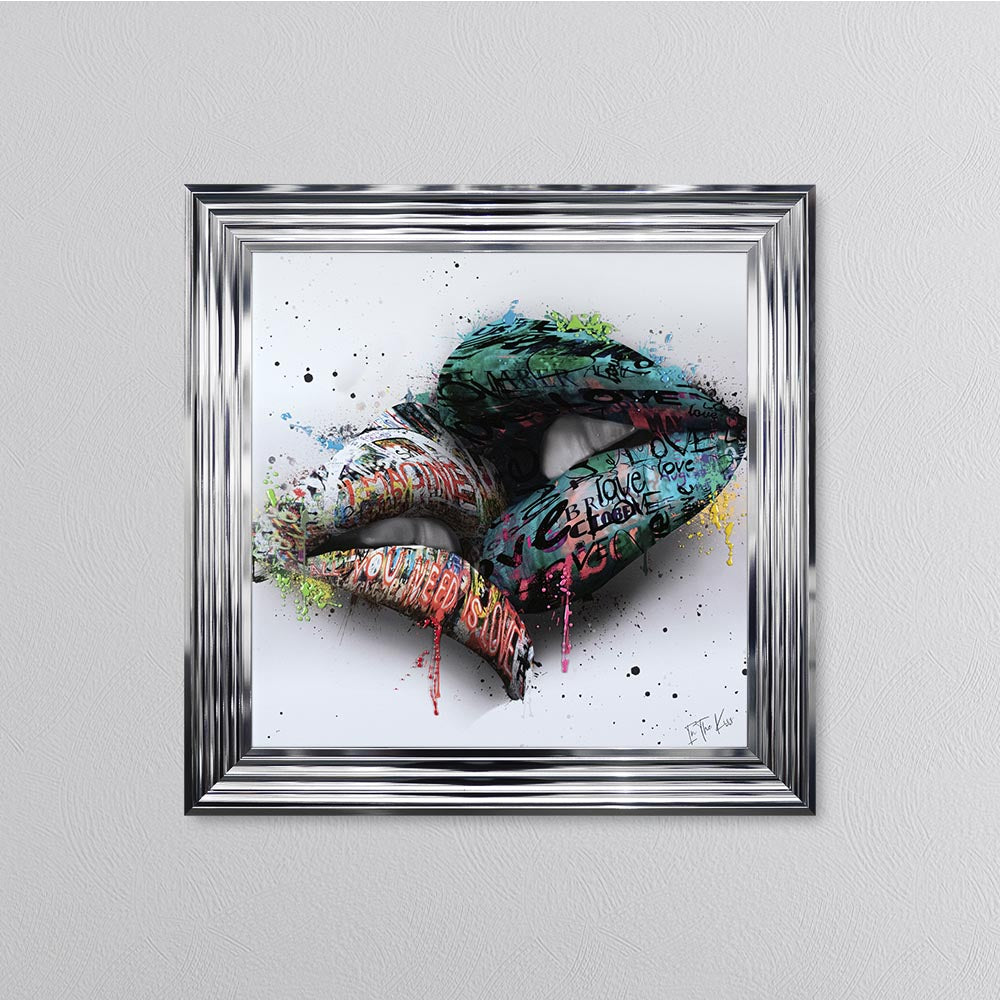 In The Kiss Blue Lips Framed Wall Art
