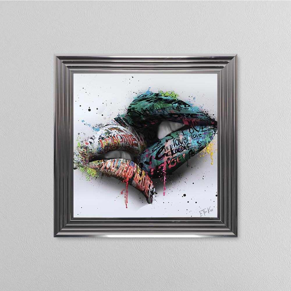 In The Kiss Blue Lips Framed Wall Art
