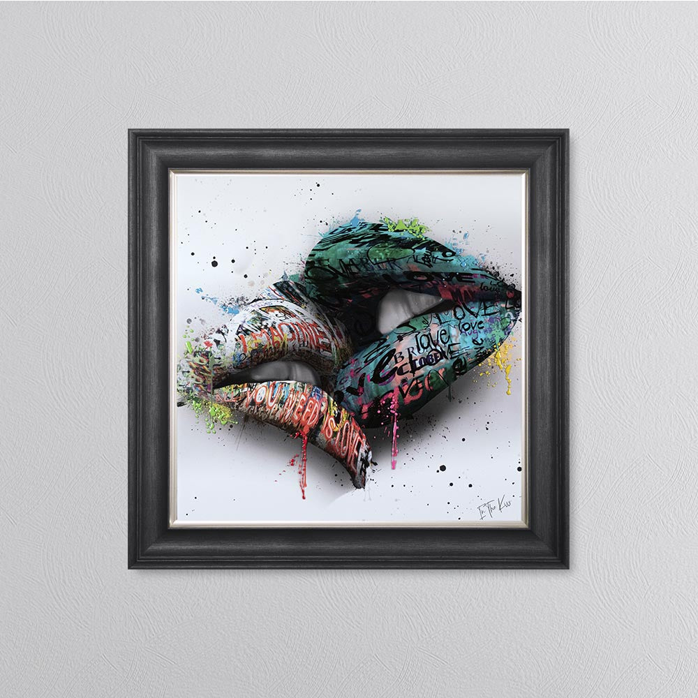 In The Kiss Blue Lips Framed Wall Art