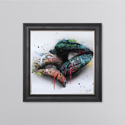 In The Kiss Blue Lips Framed Wall Art