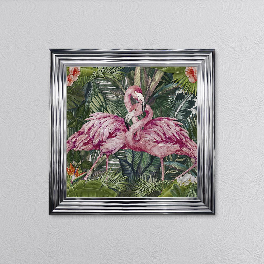 Jungle Love Flamingo Framed Wall Art