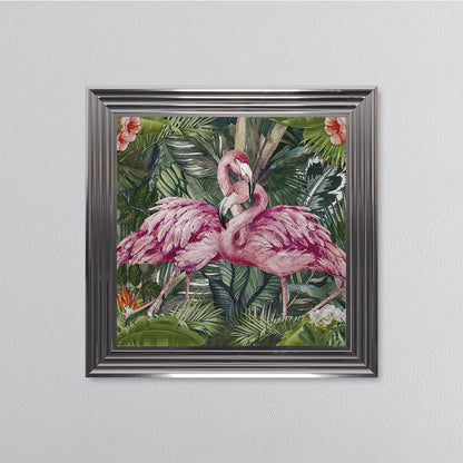 Jungle Love Flamingo Framed Wall Art