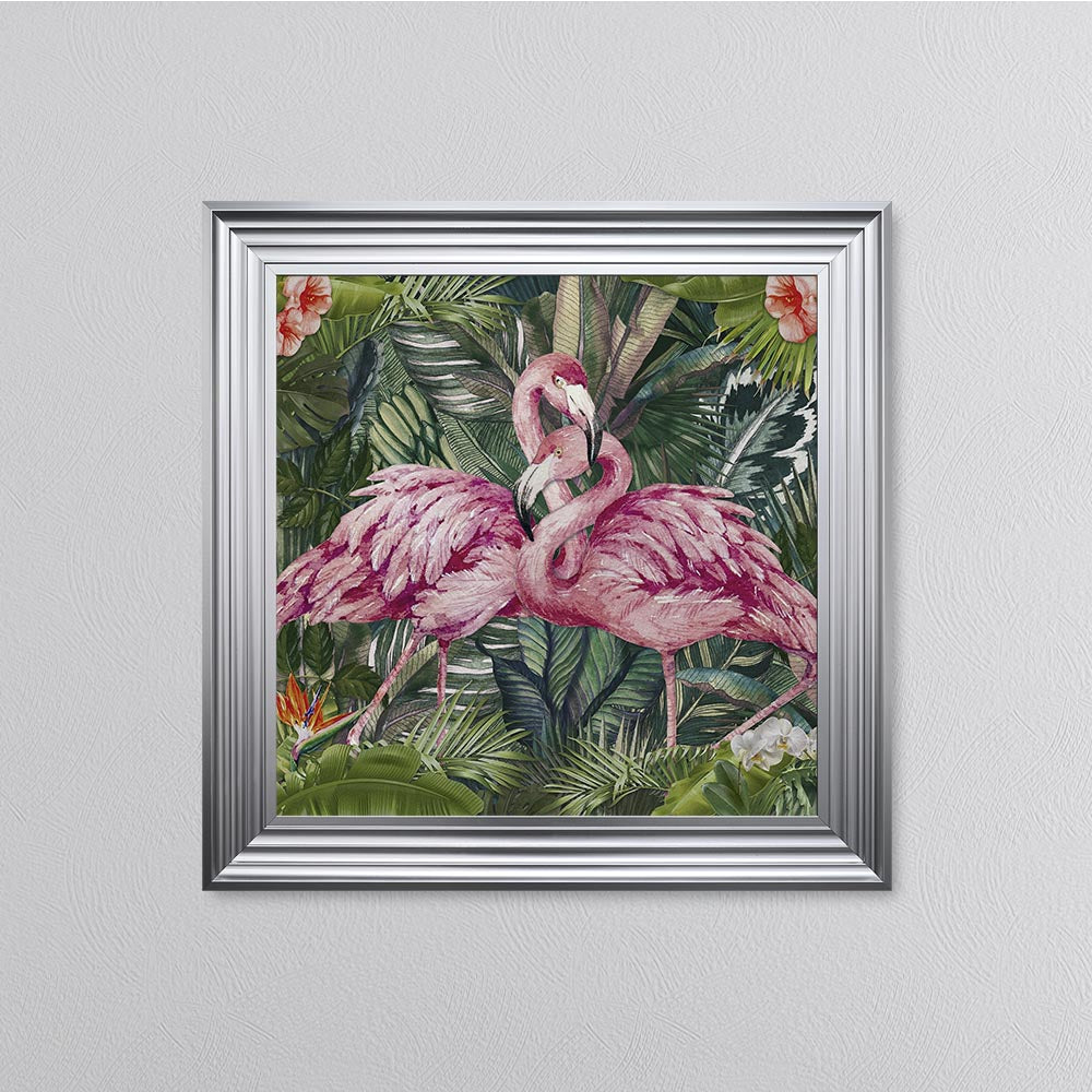 Jungle Love Flamingo Framed Wall Art