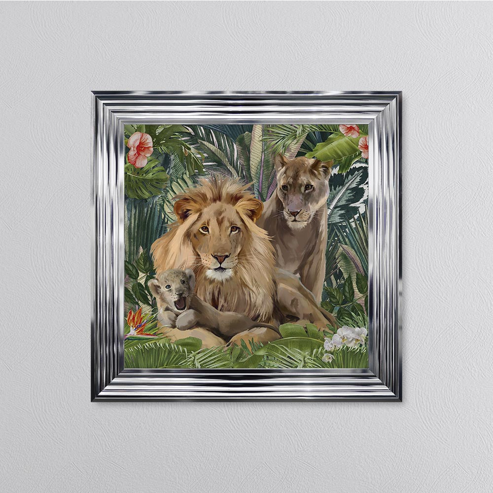 Jungle Love Lion Framed Wall Art