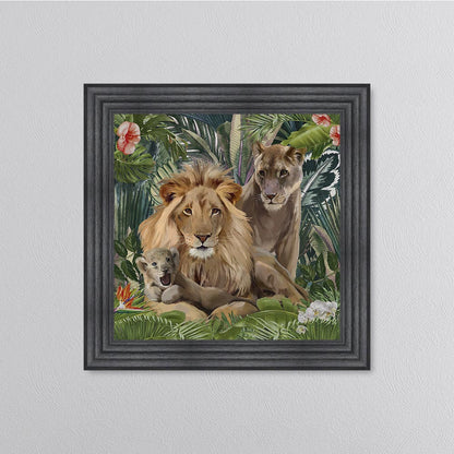 Jungle Love Lion Framed Wall Art