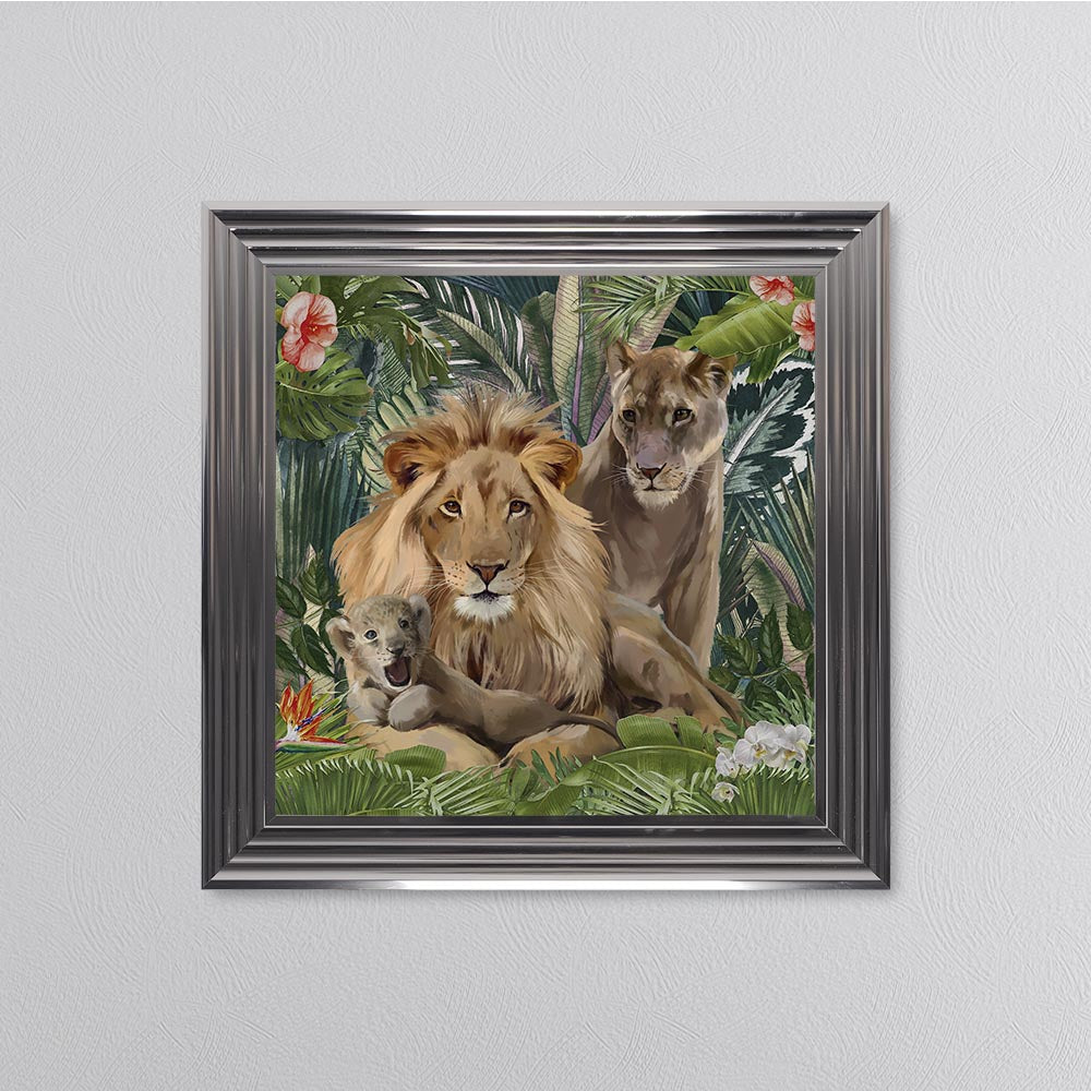 Jungle Love Lion Framed Wall Art