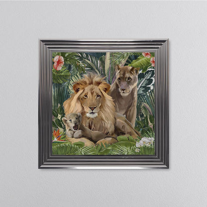 Jungle Love Lion Framed Wall Art