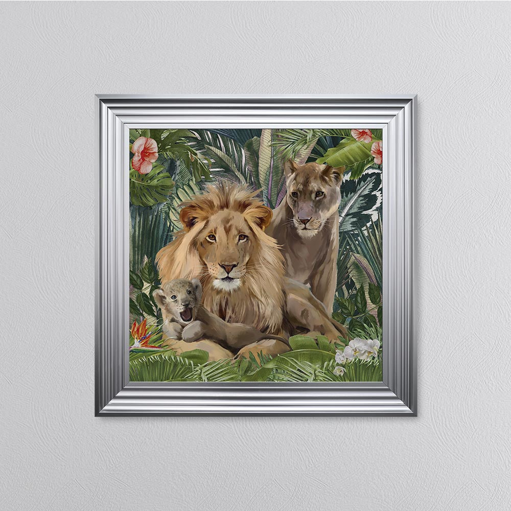 Jungle Love Lion Framed Wall Art