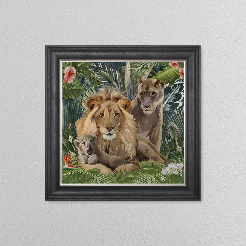 Jungle Love Lion Framed Wall Art