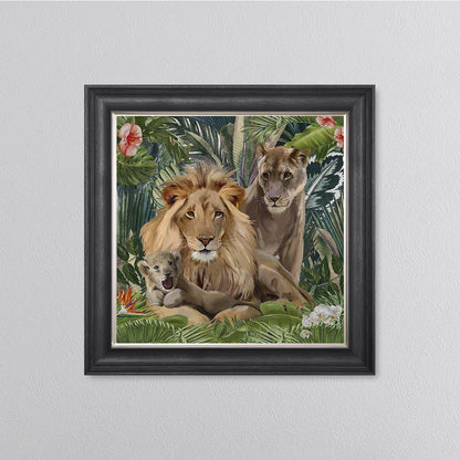 Jungle Love Lion Framed Wall Art