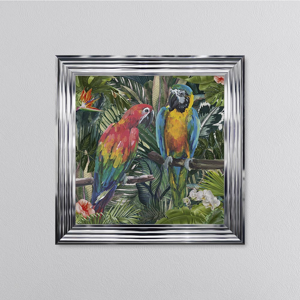Jungle Love Parrot Framed Wall Art