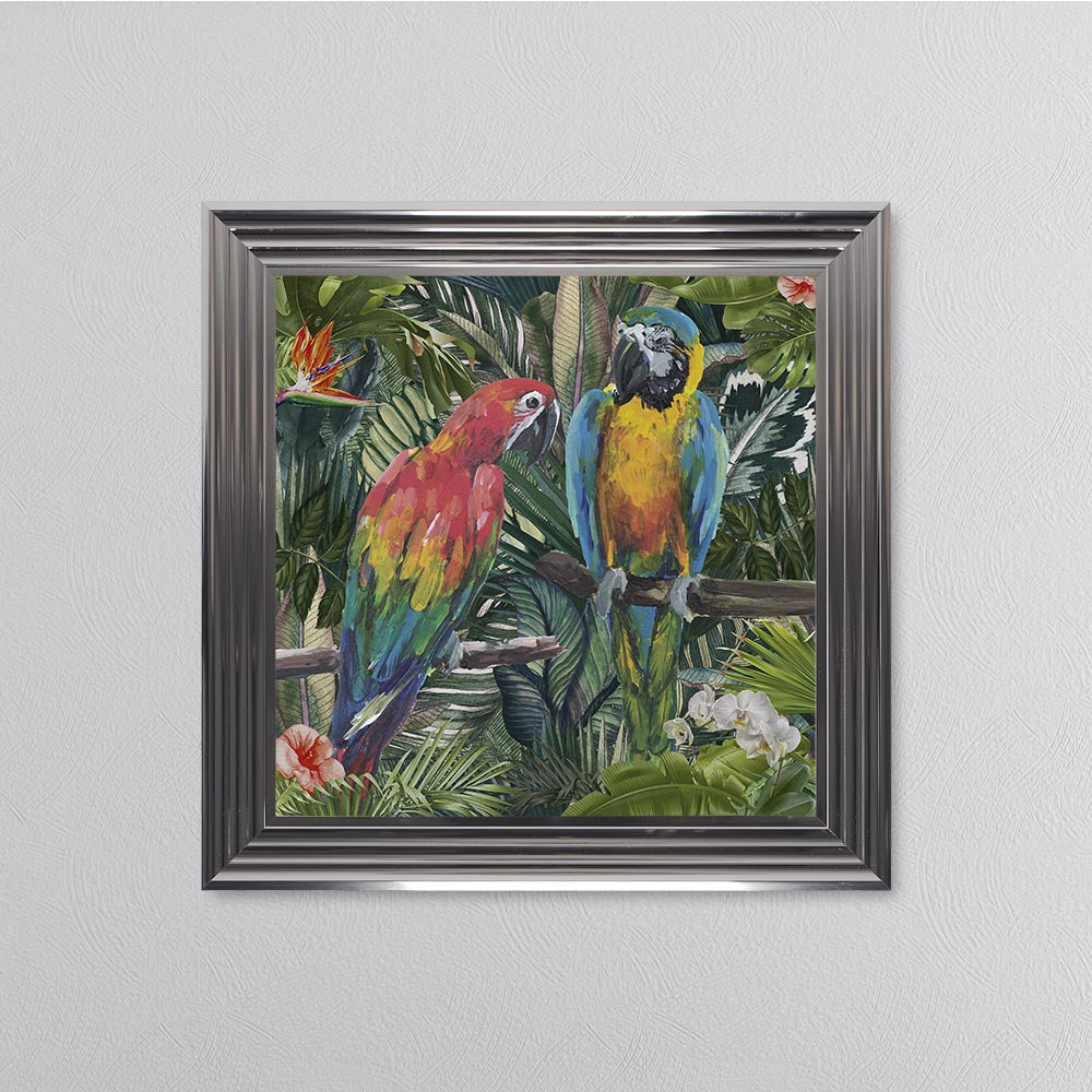 Jungle Love Parrot Framed Wall Art