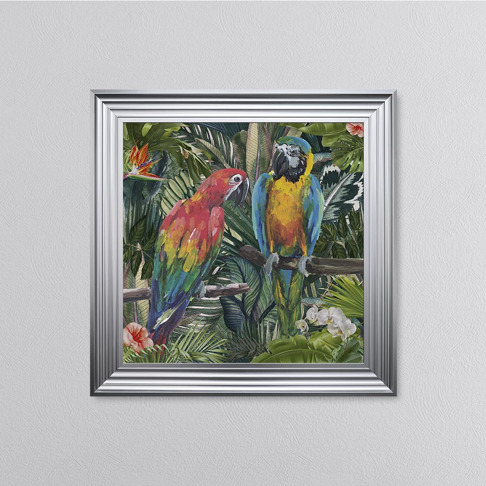 Jungle Love Parrot Framed Wall Art