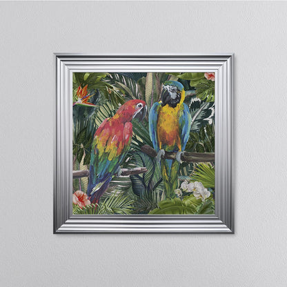Jungle Love Parrot Framed Wall Art