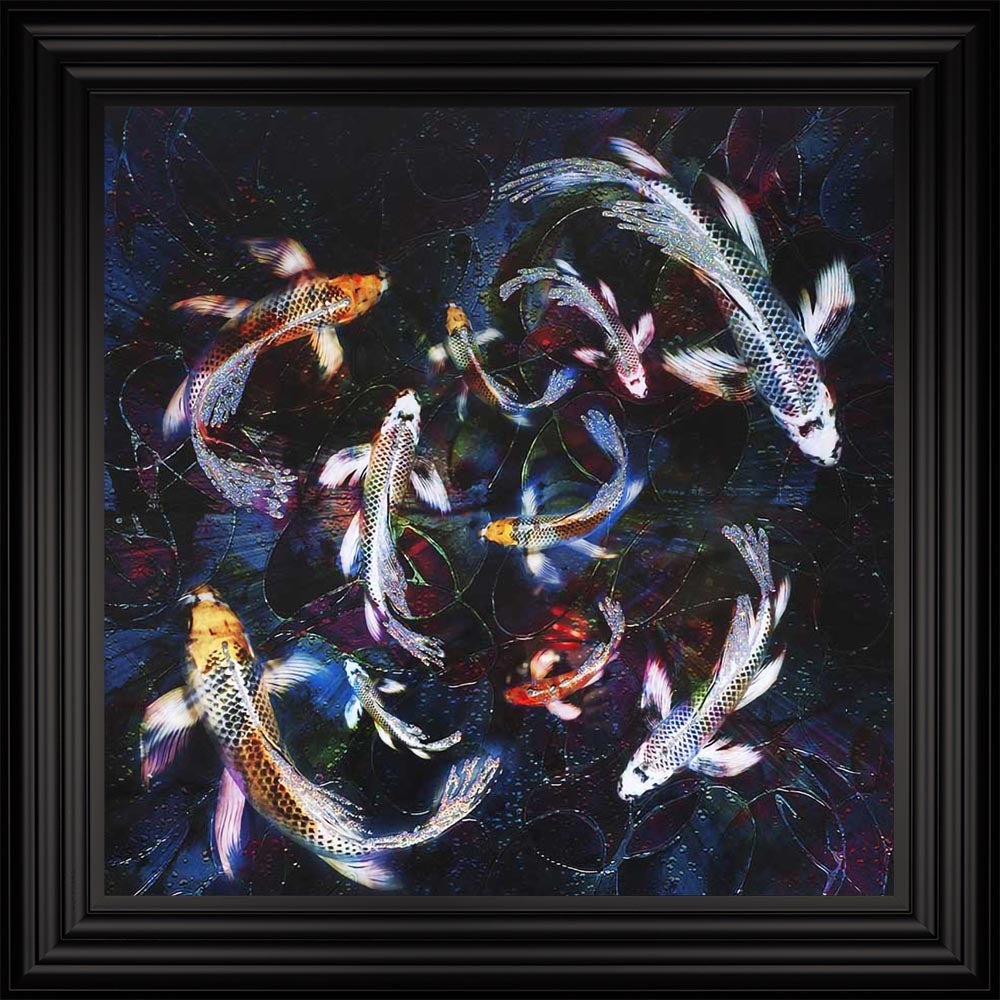 Colourful Koi Pond Framed Wall Art
