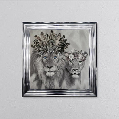 Lion King And Queen Of The Family Framed Wall Art