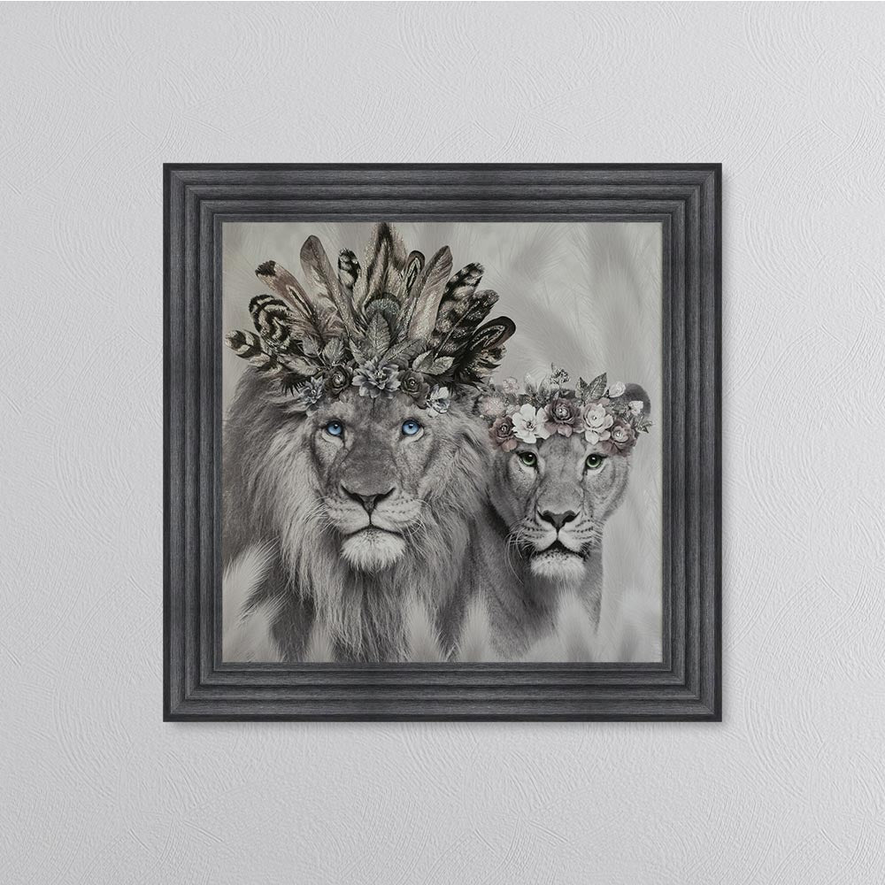 Lion King And Queen Of The Family Framed Wall Art